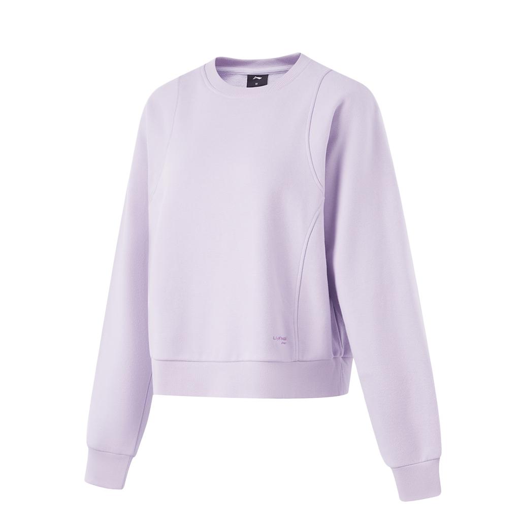Li-Ning Fitness Series Moisture-Wicking Thermal Solid Color Round Neck Comfortable Breathable Fleece Warm Dopamine Casual Sweatshirt AWDU556-7