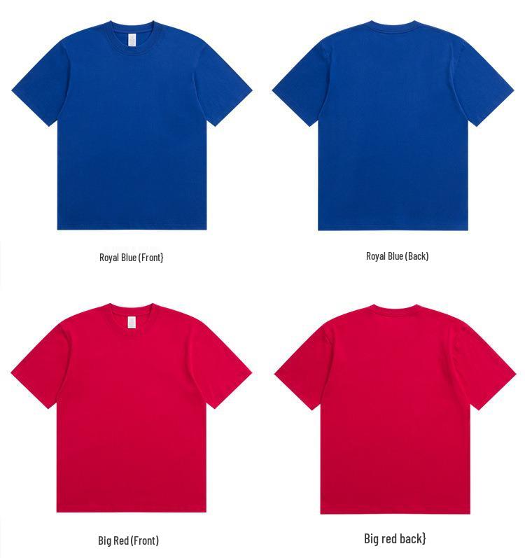 Japanese Style 230g Pure Cotton Heavyweight Short Sleeve T-shirt - Spring/Summer Solid Color, Versatile & Simple with Custom Logo Option