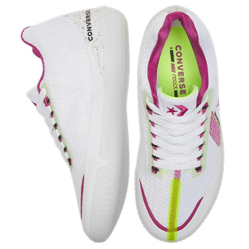 Converse All Star BB Evo Round Toe Lightweight Low-top Practical Basketball Shoes Unisex White Rose Pink