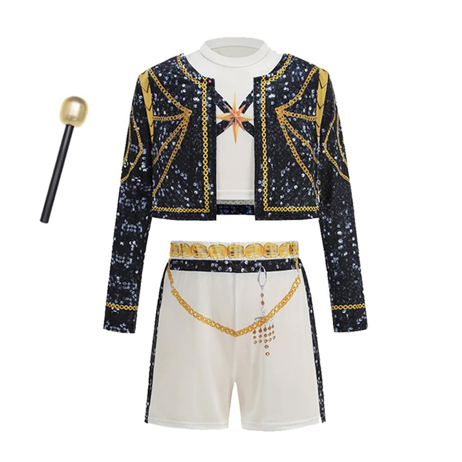 Girl Halloween Cosplay Pop Singer Fashion Show Clothes Stage Performance 3 PCS Dress Up Uniform Children Show Party Costumes