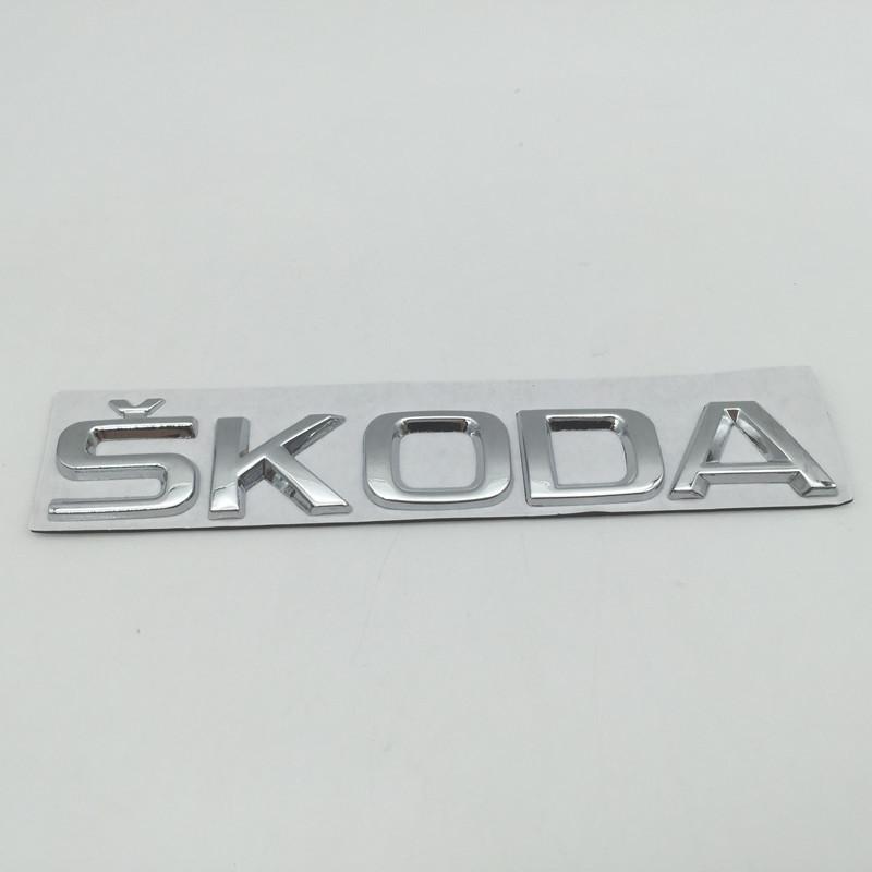 ABCDGI1 1pcs 3D metal high quality silver/black car Letter Emblem Rear tail trunk Decals badge sticker Decal styling For Skoda