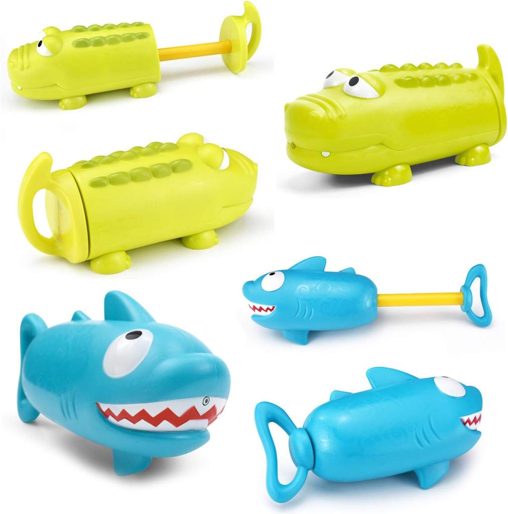 Pull-Out Water Guns Toy Crocodile Shark Piglet Water Gun Safe Kids Beach Swimming Pool Play Summer Toy