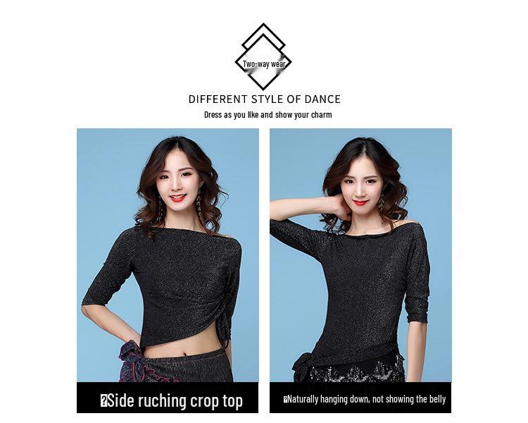 Huayu Belly Dance Beginner Set: Drawstring Big Swing Skirt & Performance Costume for Women