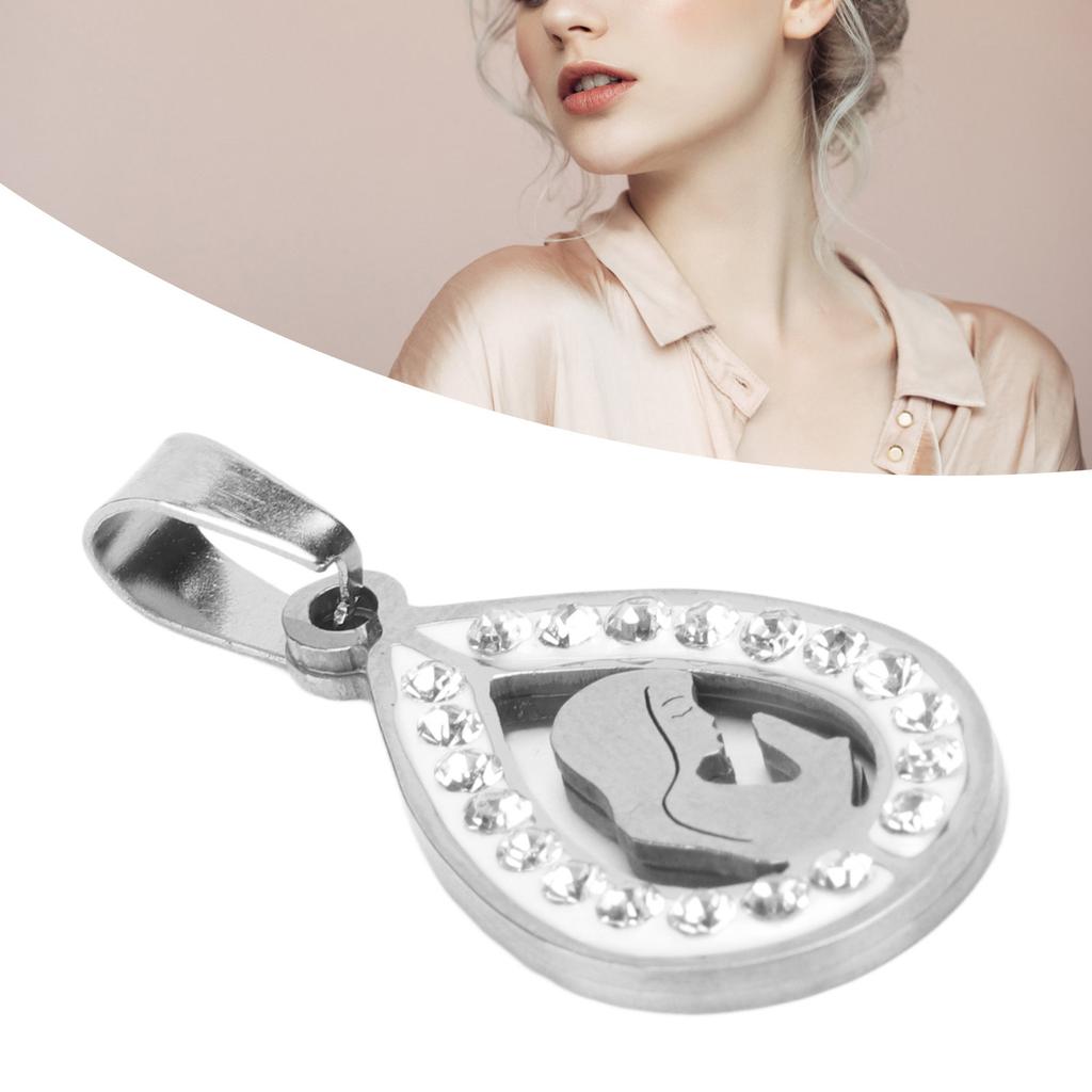 Virgin Mary Pendant Exquisite Color Steel Mother of God Pendant for Women Christian
