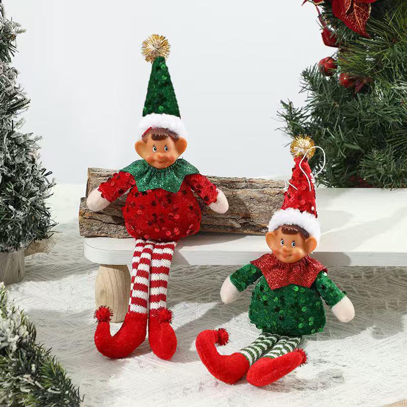 Plush Elf Doll Ornaments for Christmas Tree & Decor