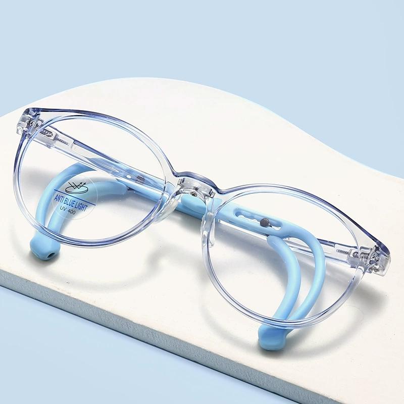 6-10 Kids Adjustable Optical Glasses Frame Boys Girls Round Silicone Anti-slip Customizable Myopia Hyperopia Glasses