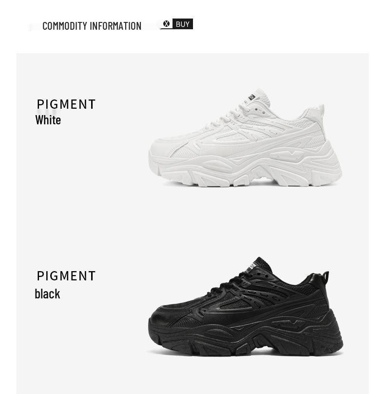Men's Trendy Korean-Style White Summer Sneakers: Versatile, Thick-Soled Casual Sports Shoes for Teens and Dads