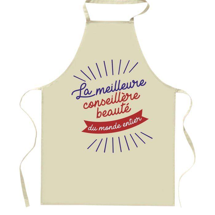 Planetee Tablier de cuisine conseillère beauté Meilleure du Monde entier | Cadeau Original Humour pour Cuisinière Vêtement Blouse