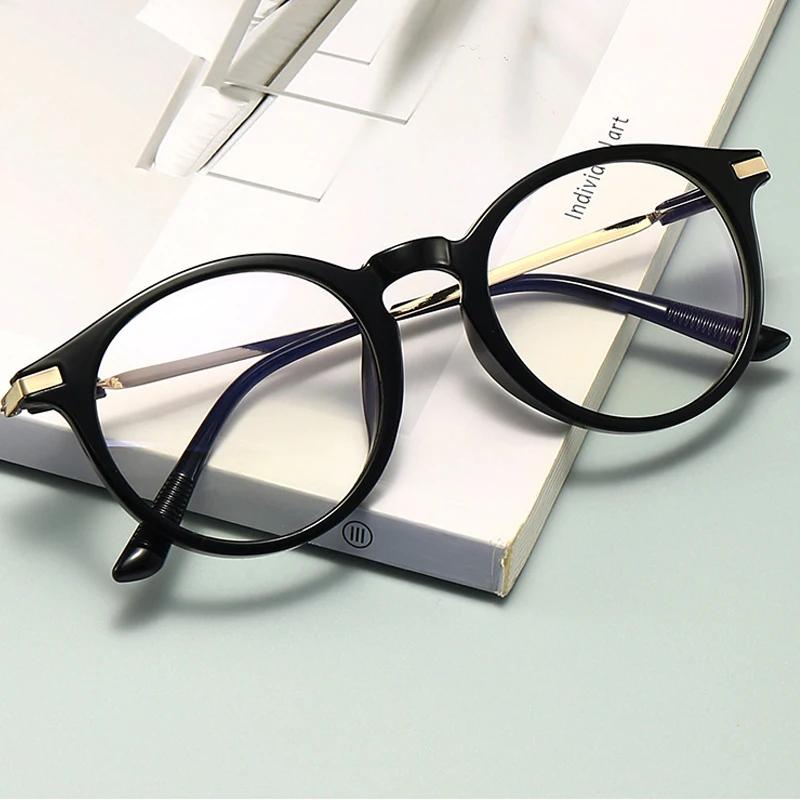 Men'S Lightweight Reading Glasses Trendy Retro Round Frame Presbyopia Male Women Anti-Blue Far Sight Eyewear Glasses 0 To +4.0