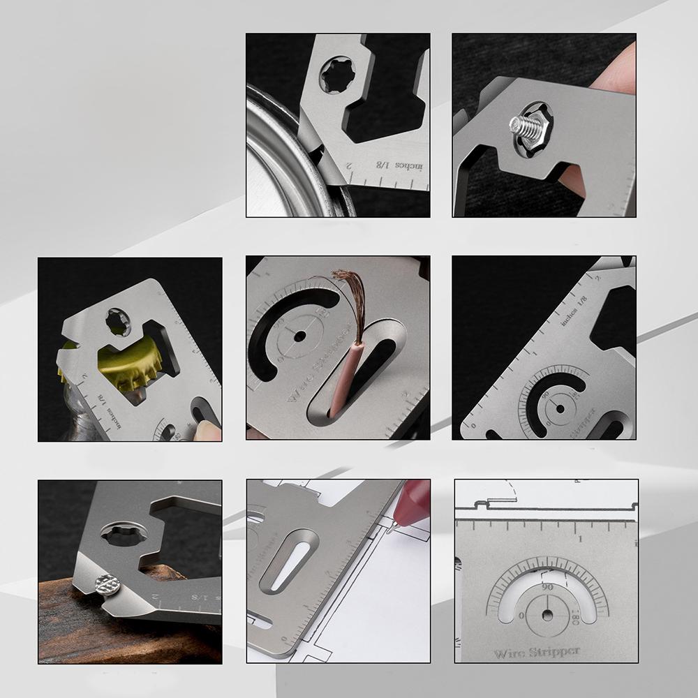 Pocket Small Tool Titanium Multi-Tool Card Bottle Opener Wrench Keychain Accessories Outdoor EDC Tool 4