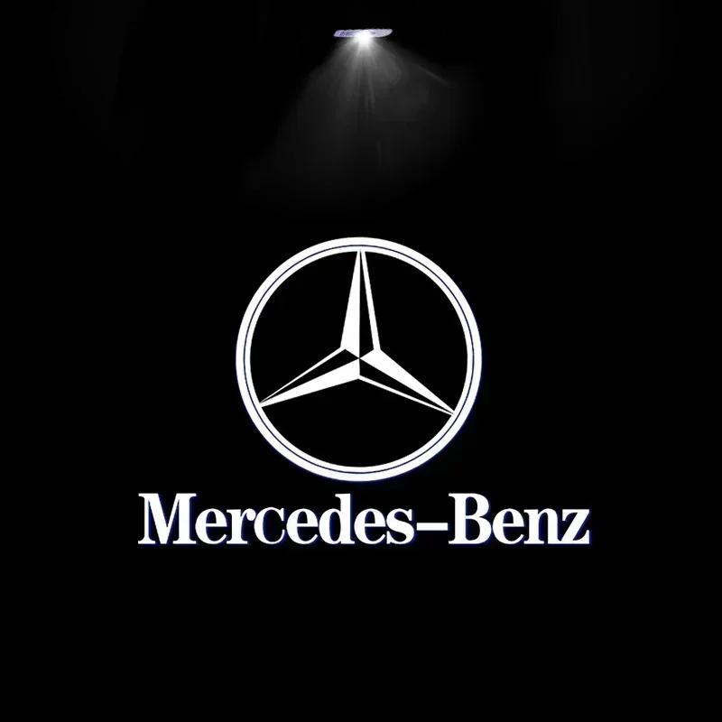 2 Pezzi Luce di Benvenuto con Logo LED per Portiera Auto Per Mercedes Benz AMG Classe A C E GLC GLA GLE GLB W177 W205 W212 W213 X253 X156 W166 X247