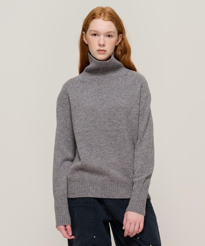CARGOBROS FOR WOMAN Premium Wool Wholegarment High-Neck Knit (Gray)