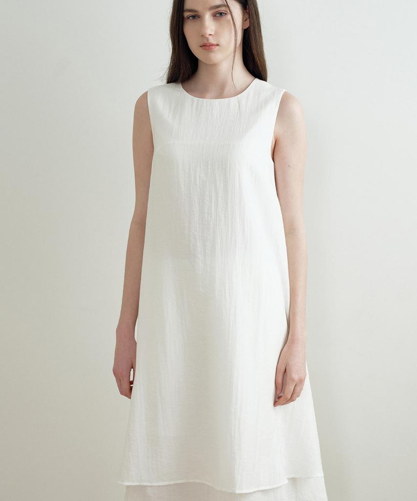 MAKE A TOAST Backhole Layered Dress Ivory Mbfsop001Iv