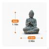 Miniature Monk Resin Buddha Meditating Figurine with Textured Finish for Bonsai