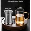 Set of 3 High Borosilicate Glass Tea Infuser Cups with Stainless Steel Filter