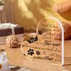 2D Flat Heart-Shaped Acrylic Pet Memorial Desktop Decoration, Home Decor Plaque Hanging Wall Art Decorative Garden Decoration for Room Door Signs Hang