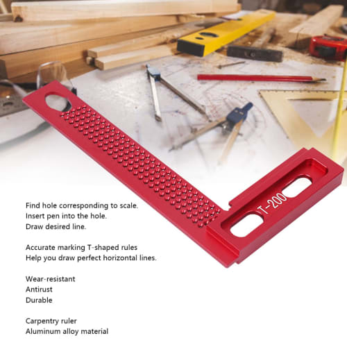 T-200 T-Cage, Square Ruler, Marking Tool, Aluminum Alloy Measuring Tool, Compatible with Scales