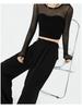 Women's High-Waisted Wide-Leg Black Pants for Spring/Autumn 2025 – Loose, Straight, Casual Suit Pants