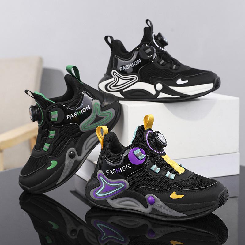 Children's Breathable Mesh Basketball Shoes Boys 2025 New Non-slip High Elasticity Professional Training Competition Cushioning Shoes
