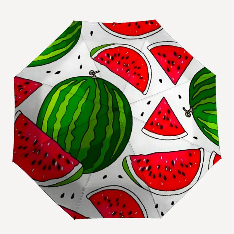 1pc Watermelon Slices Automatic Open/Close Umbrella - Portable Collapsible Umbrella with 8-Rib Stability, Fashion Lovers yy251017194