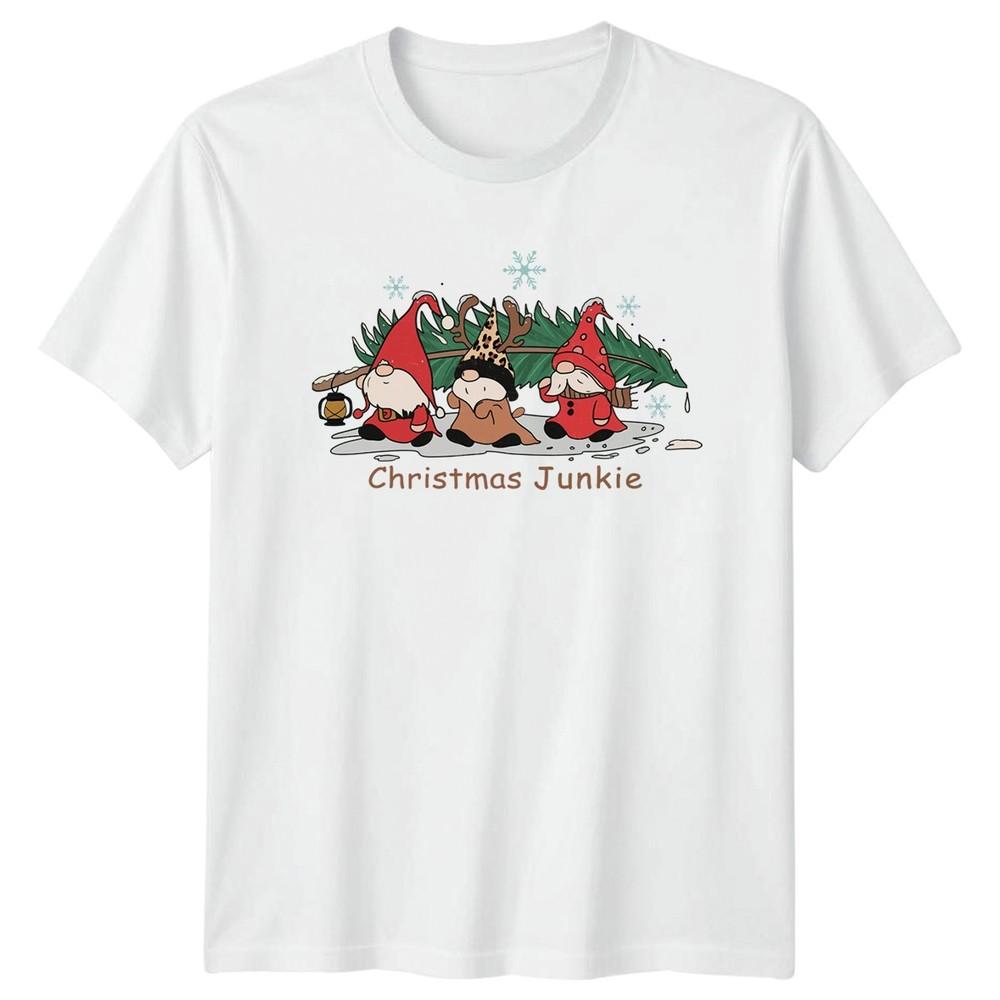 Christmas Junkie Gnomes Christmas Holidays Unisexs TShirt Unisexs Tee Graphic Top S
