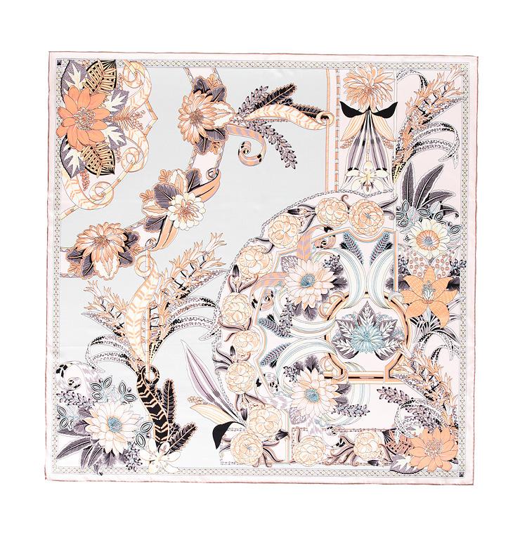 100% Mulberry Silk Crepe Satin Square Scarf Shawl
