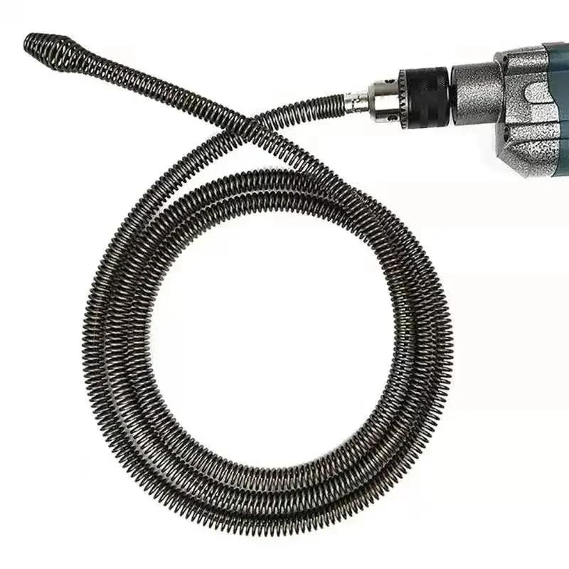 Snake Drain with Drill Adapter Spring Sewer Dredging Tool, Spring Pipe Dredging Tools Drain Cleaner Sticks 10mm Clog Remover Ne