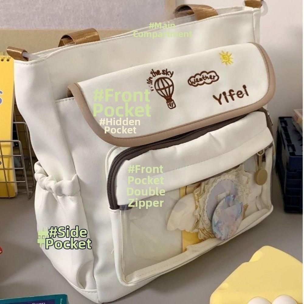 Sweet Shoulder Ita Bag Large Capacity Shoulder Bag Cartoon Y2K Anime Display Bag  Women Use