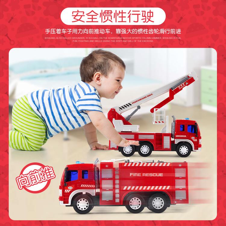 Multifunctional Early Education Simulation Inertia Sound And Light Music Storytelling Fire Truck Model Children'S Toys 1:16