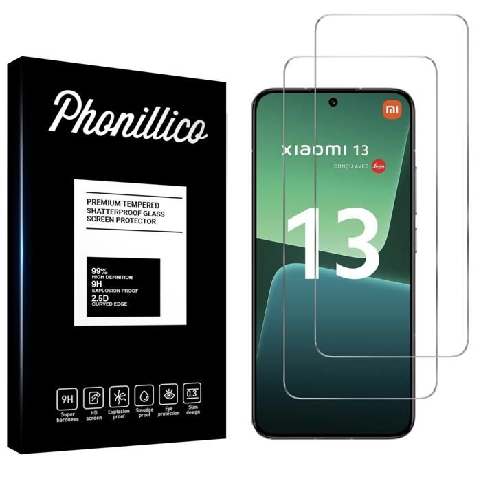 Tempered Glass - Phonillico® - Xiaomi 13 - Pack of 2 - Highly Scratch Resistant - Transparent