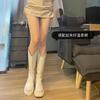 Korean version of V-mouth knight boots for women, small 2025 new high tube thick-soled boots, but knee boots, long boots for women ins tide