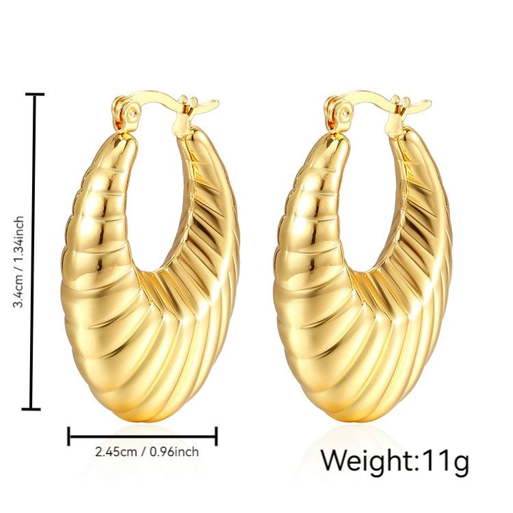 Stainless Steel Chunky Hoop Earrings for Women Teen 18K Gold Plated Hypoallergenic Thick Huggie Hoop Jewelry for Christmas Gifts