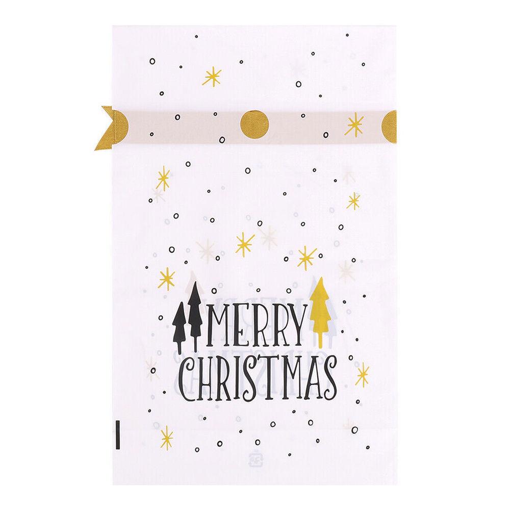 

10Pcs Drawstring Christmas Gifts Bag Santa Claus New Year 2024 Large Candy Bag Cookie Packaging Bag Navidad Xmas Home Decoration Practical Use
