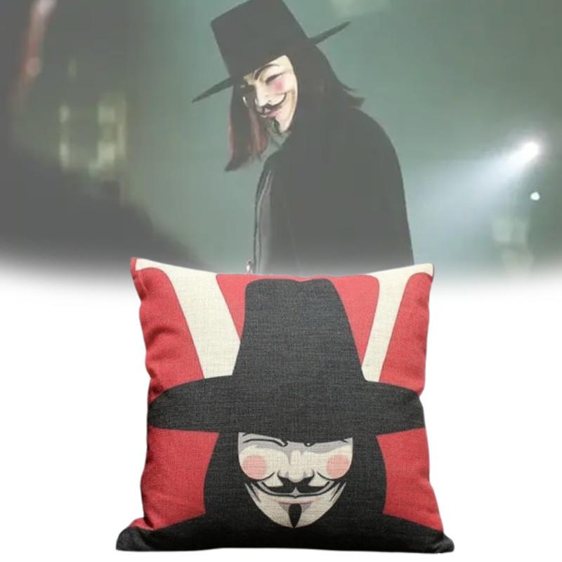 For Vendetta V Character Cushion Cover Imprinted Design Living Bedroom Room