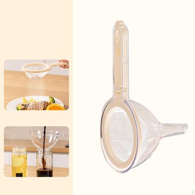 120 Mesh Kitchen Oil Funnel with Filter 2 In 1 Funnel Filter with Handle Double-layer Fine Mesh Colander Portable Juice Strainer Coffee