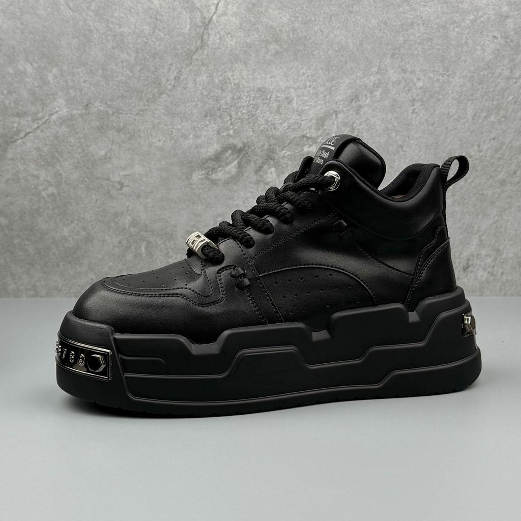 Thick Sole Men's Sneakers Spring Men Leather Casual Shoes High-quality Men Running Shoes Lace Up Women's Platform Sport Shoes