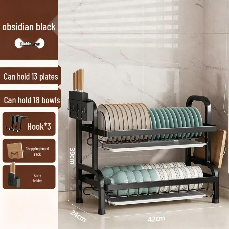 Cmaos Carbon Steel Countertop Kitchen Dish Drying Rack