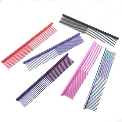 10pcs Pet Comb Stainless Steel Silver Pet Lightweight Comb for Dog and Cat  Color Comb PT-255