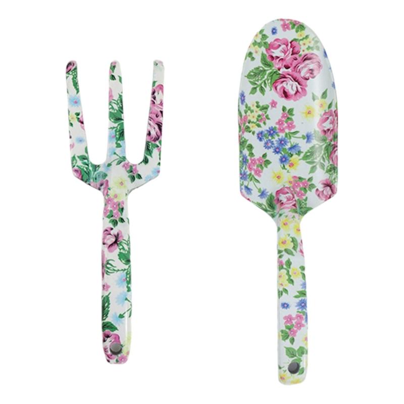 

Mini Gardening Tool Set Hand Trowel Fork with Beautiful Floral Pattern Great Gift Rust Resistant Gardening Tool розовый/зелёный