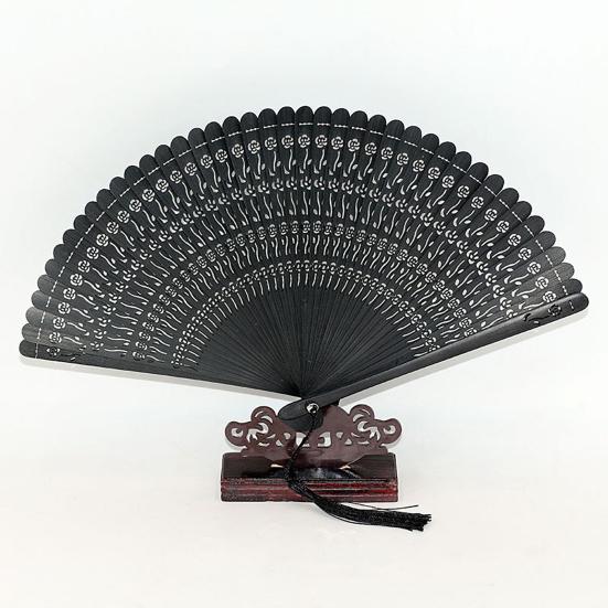 Yousheng Vintage Folding Fan Handmade Bamboo Dance Fan Chinese Style Hollow-out Hand Fan for Dance Performance Summer Daily Outing