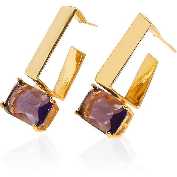 Shiny Gold Earrings for Women,14K Gold Plated Earrings for Women, 3 Pairs 14K Real Gold Plated Dainty & Trendy Stud Earrings for Fashion Jewelry AZ19