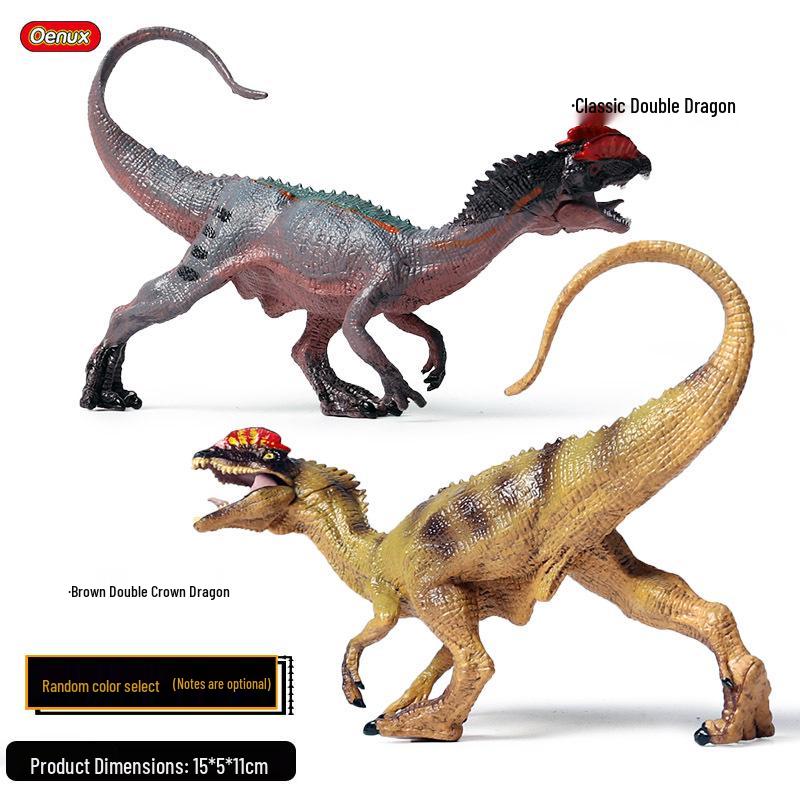Jurassic Dinosaur Model Set: Double-Crowned Dragon, Pterodactyl, Triceratops, Styracosaurus, T-Rex