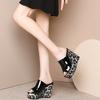 Fashion Women Wedges High Heels Slipper Super High Platform Sandal Designer Slides Summer Peep Toe Mules Slippers for Women Pumps Slides