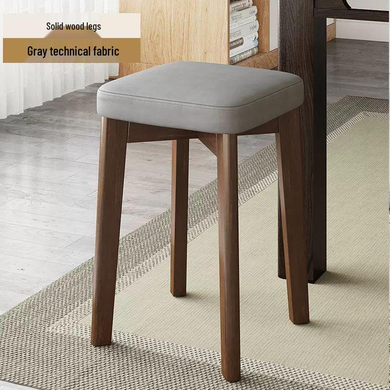 Massivholz Polsterstuhl - Moderner minimalistischer stapelbarer Hocker für Wohnzimmer oder Schreibtisch