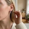 Bohemian Blue Floral Drop Oil Hoop Earrings for Women Chic Ear Buckles Trendy Daily Wear Stackable Fashion Jewelry Gift
