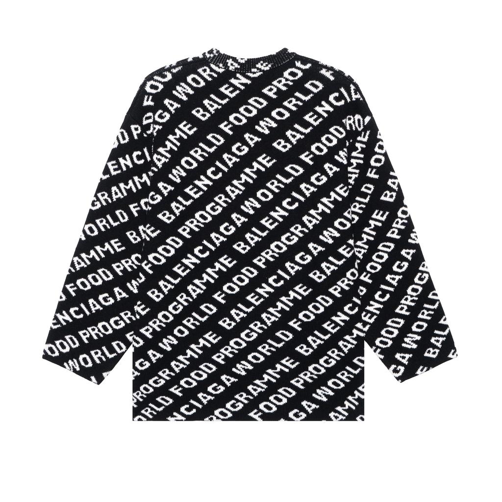 Balenciaga World Food Programme Allover Sweater 'Black' Men's 612957T15651070