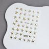 Alien Crystal Rhinestone Nail Stickers: Gold, Silver & Black Stars with Irregular Pentagram Decals