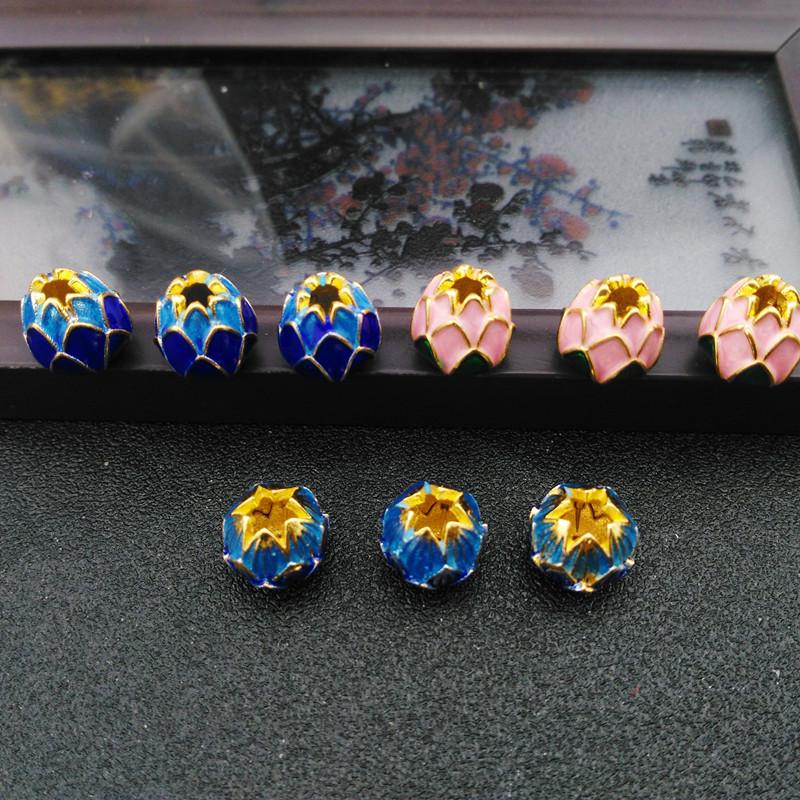 Cloisonné Lotusové Distanční Korálky - Čistá Měď Smalt DIY Šperkařské Materiály