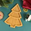 Weihnachtsbaumförmiges Wohnzimmer Süßigkeiten Snacks Nüsse Samen Trockenfrüchte Holzplatte Geschirr Schüssel Frühstücksteller Tablett Tischgeschirr