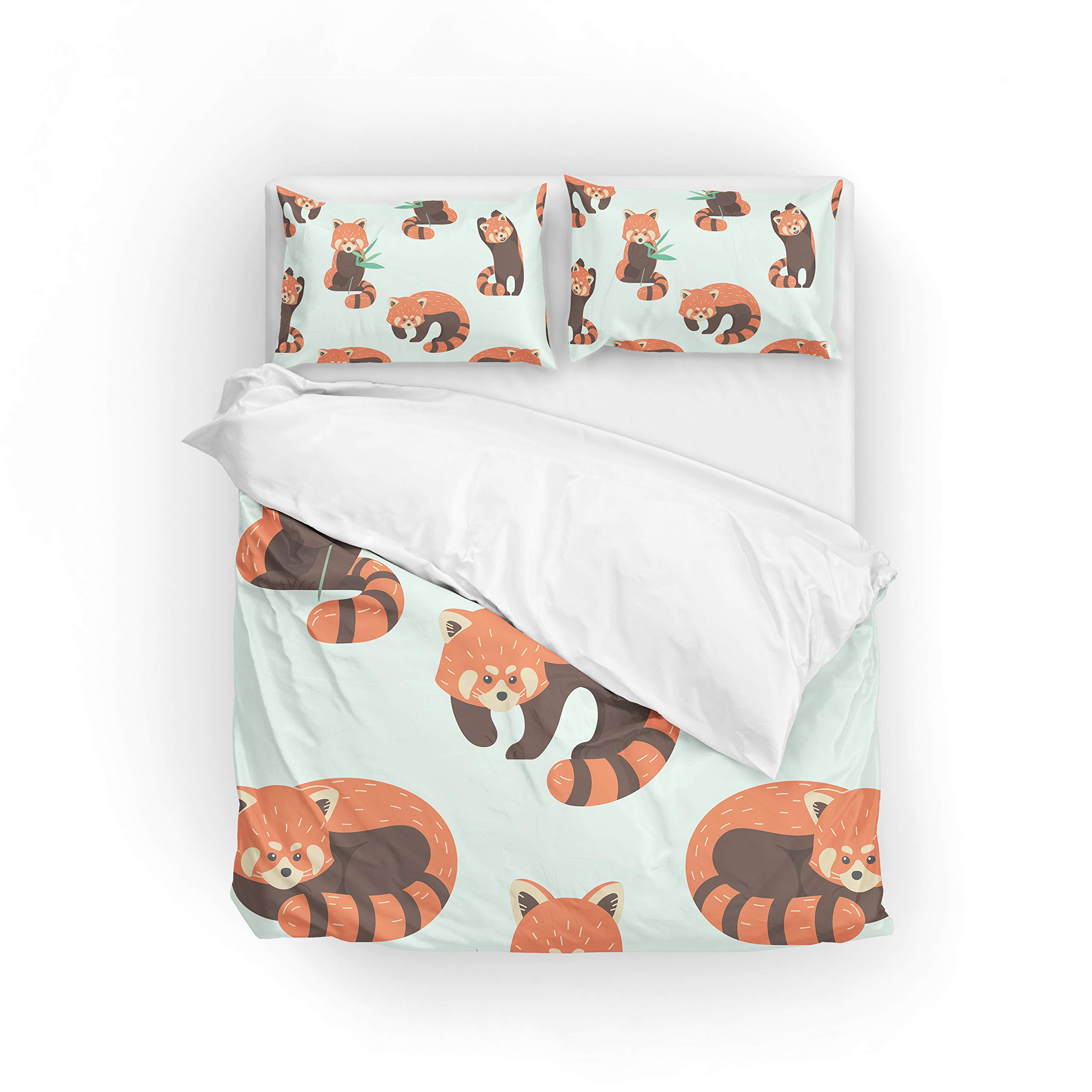 Kawaii Sarkanais Panda Gultasveļas Komplekti Karalienes